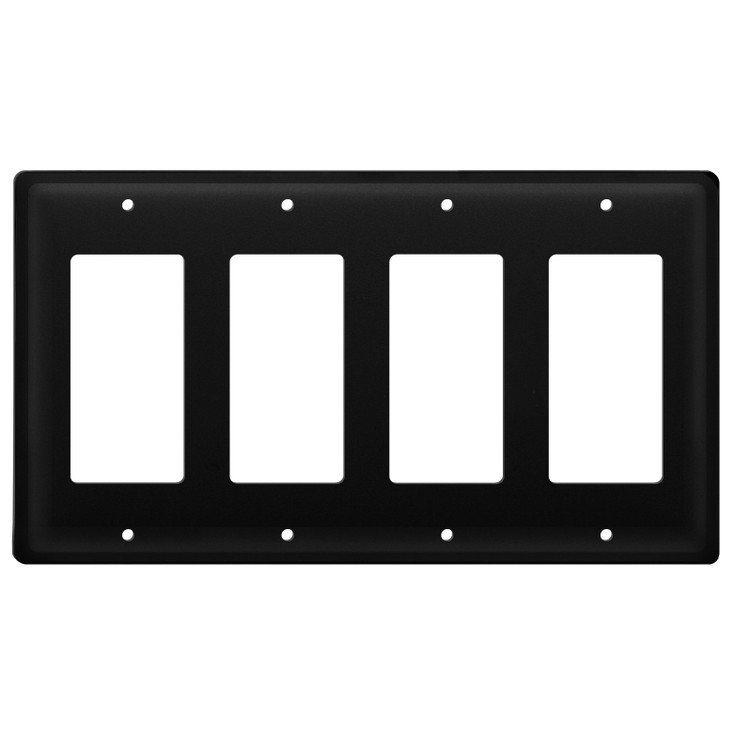 Plain Quad Rocker (GFCI) Metal Switch Plate Cover