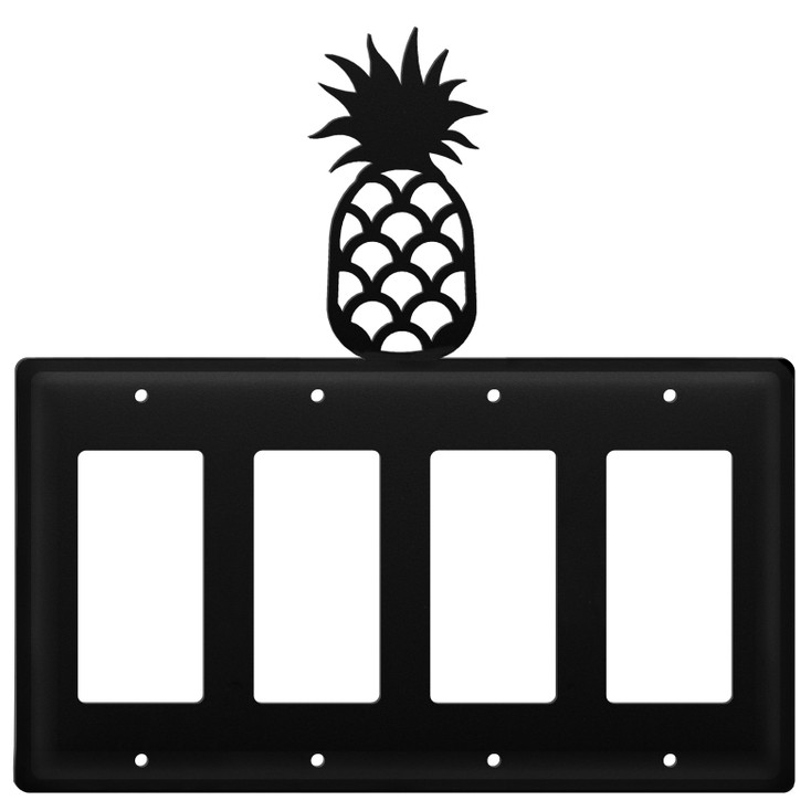 Pineapple Quad Rocker (GFCI) Metal Switch Plate Cover