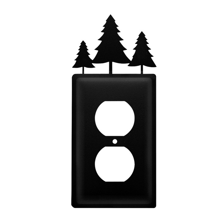 Pine Trees Single Metal Outlet Cover