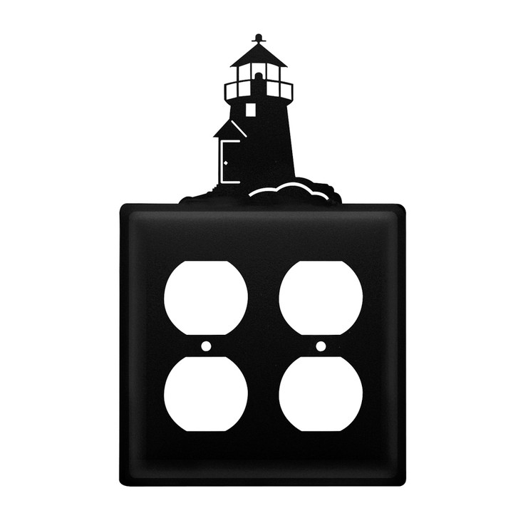 Lighthouse Double Metal Outlet Cover