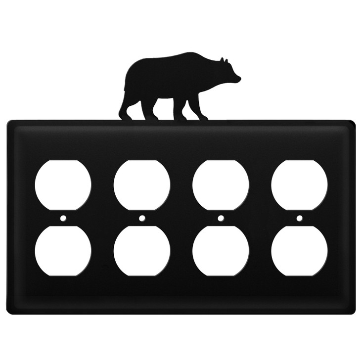 Bear Quad Metal Outlet Cover