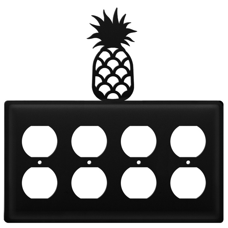 Pineapple Quad Metal Outlet Cover