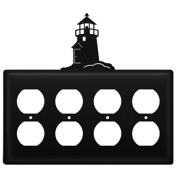 Lighthouse Quad Metal Outlet Cover