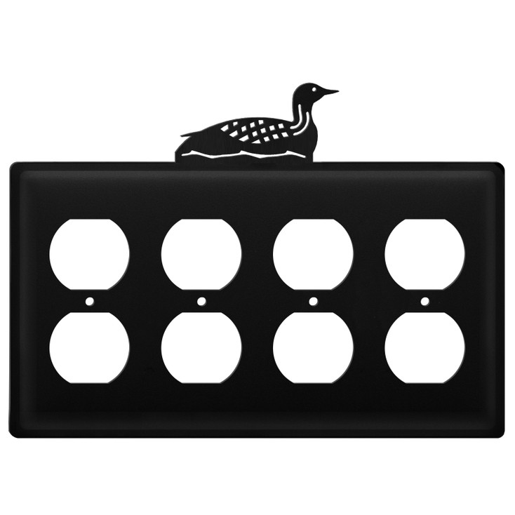 Loon Quad Metal Outlet Cover