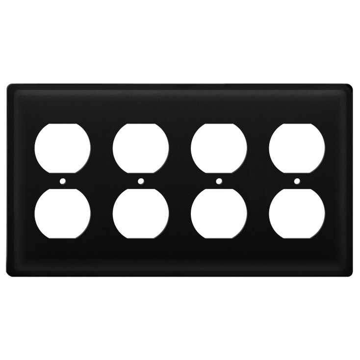 Plain Quad Metal Outlet Cover