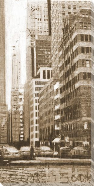 Concrete Jungle Cityscape III Wrapped Canvas Giclee Print Wall Art