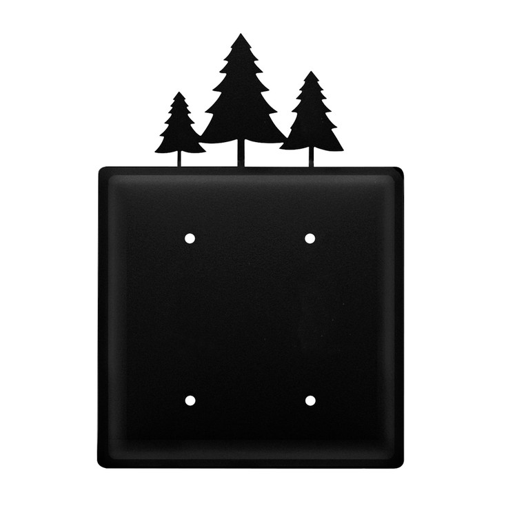 Pine Trees Double Blank Switch Plate Cover