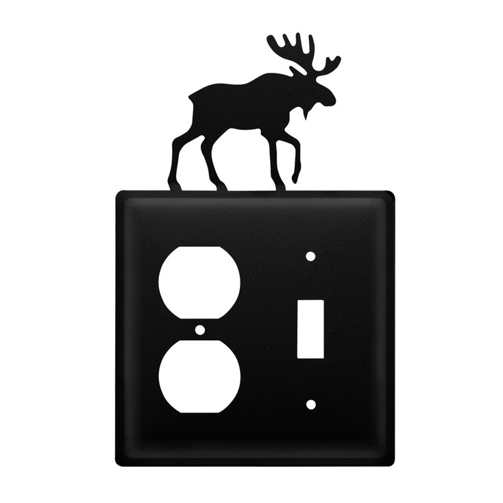 Double Combo Moose Single Outlet & Single Switch Metal Switch Plate Cover