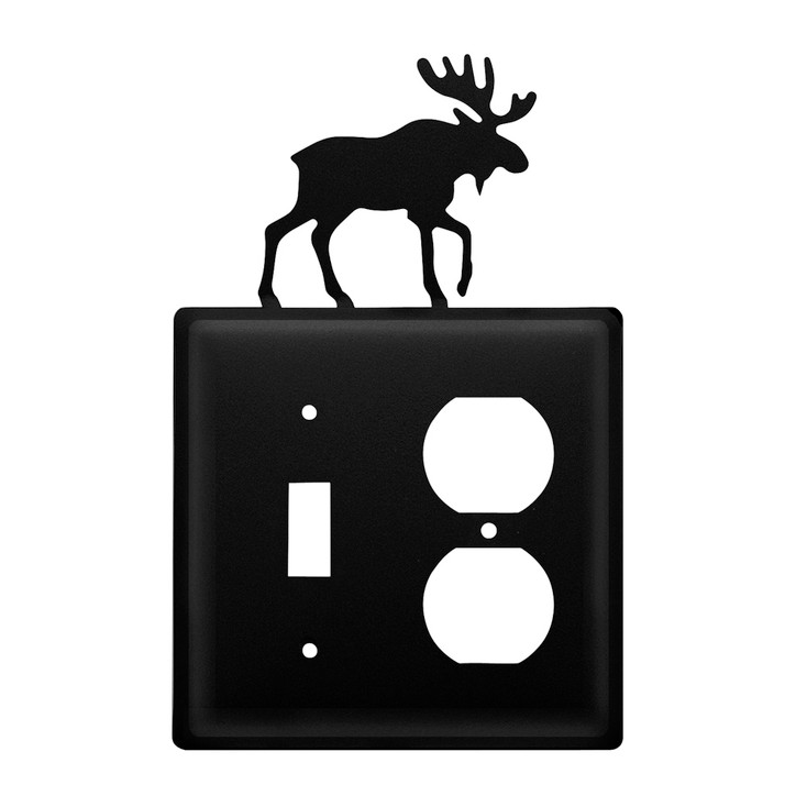 Double Combo Moose Single Switch & Single Outlet Metal Switch Plate Cover