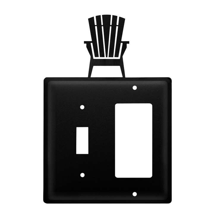 Double Combo Adirondack Chair Single Switch & Single Rocker (GFCI) Metal Switch Plate Cover