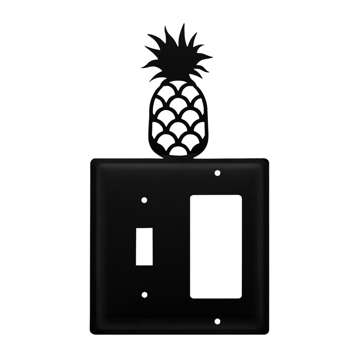 Double Combo Pineapple Single Switch & Single Rocker (GFCI) Metal Switch Plate Cover