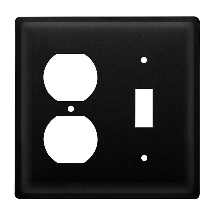 Double Combo Plain Single Outlet & Single Switch Metal Switch Plate Cover