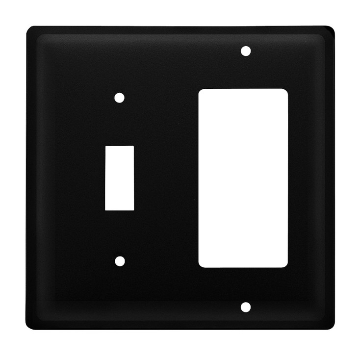 Double Combo Plain Single Switch & Single Rocker (GFCI) Metal Switch Plate Cover