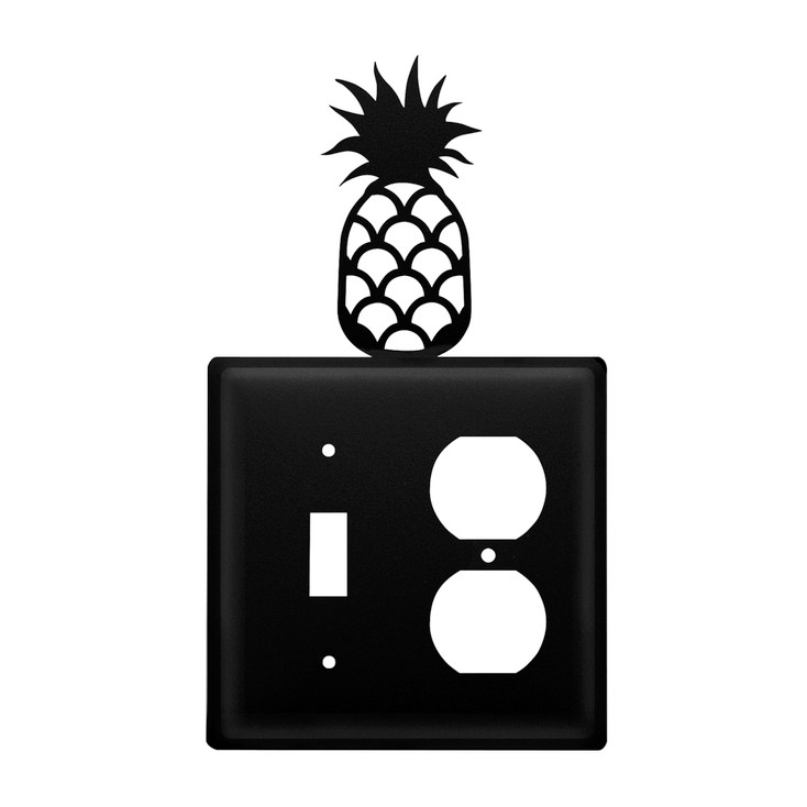 Double Combo Pineapple Single Switch & Single Outlet Metal Switch Plate Cover