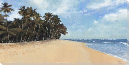 Walk on the Beach Wrapped Canvas Giclee Print Wall Art