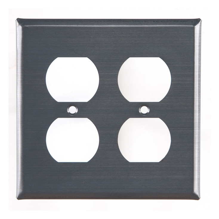 Plain Double Tin Outlet Cover in Country Tin