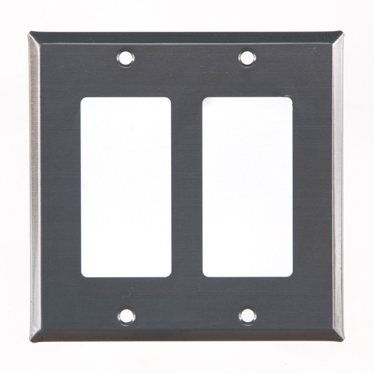 Plain Double Rocker (GFCI) Tin Switch Plate Cover in Country Tin