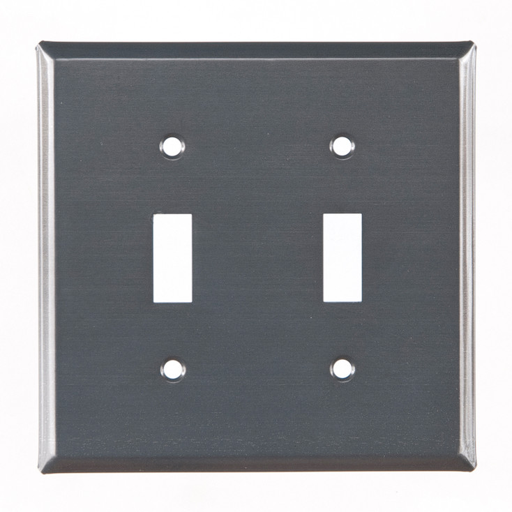 Plain Double Toggle Tin Switch Plate Cover in Country Tin