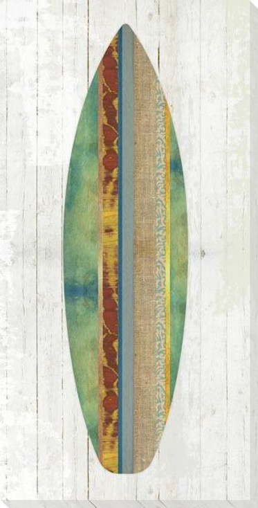 Striped Surfboard Wrapped Canvas Giclee Print Wall Art