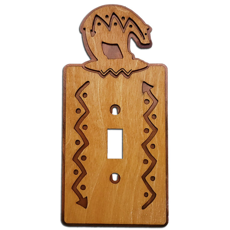 Bear Single Toggle Arrows Metal & Wood Switch Plate Cover