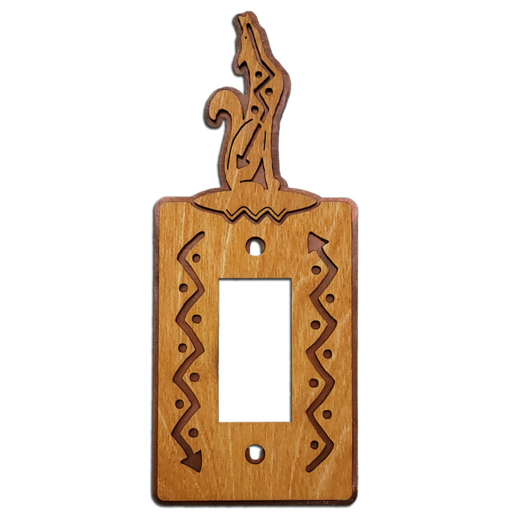 Coyote Single Rocker (GFCI) Arrows Metal & Wood Switch Plate Cover