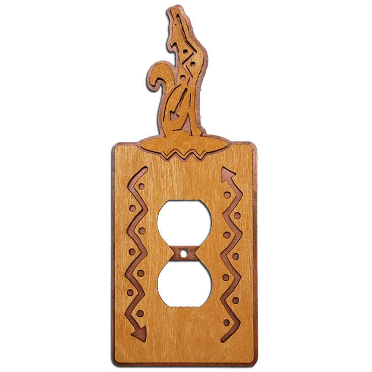 Coyote Arrows Metal & Wood Single Outlet Cover