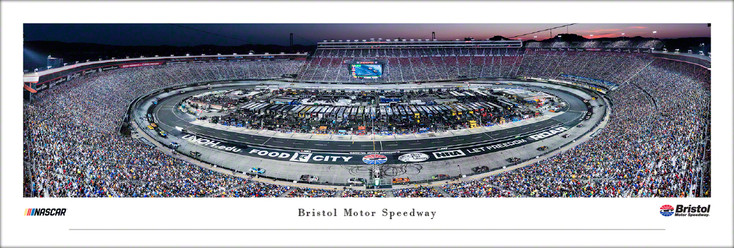 Bristol Motor Speedway Night Race Aerial Panoramic Art Print