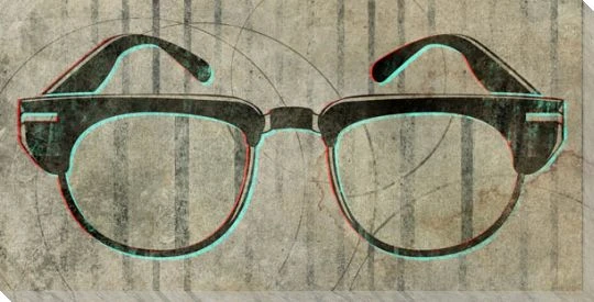 Frank's Glasses Wrapped Canvas Giclee Print Wall Art