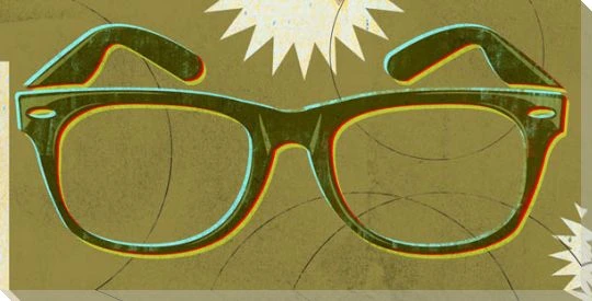 Double Vision Glasses Wrapped Canvas Giclee Print Wall Art