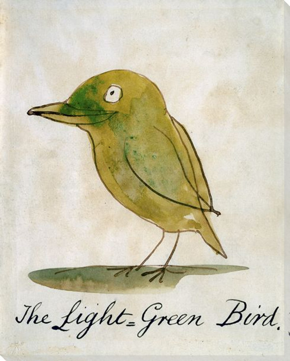 The Light Green Bird Wrapped Canvas Giclee Art Print Wall Art