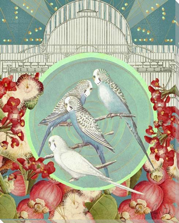 Odetoa Parakeet Birds Wrapped Canvas Giclee Art Print Wall Art