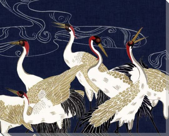 Beyond the Moon IV Birds Wrapped Canvas Giclee Art Print Wall Art