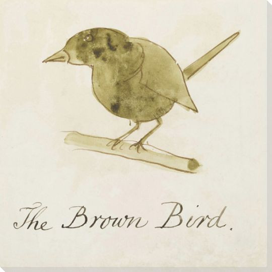 The Brown Bird Wrapped Canvas Giclee Art Print Wall Art