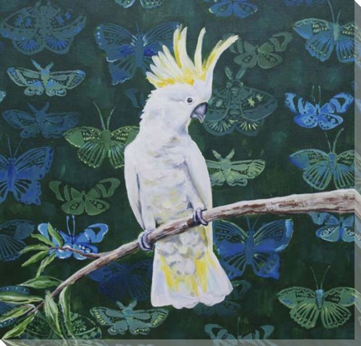 Yellow Crested Cockatoo Bird Wrapped Canvas Giclee Art Print Wall Art