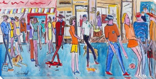 Main Street Wrapped Canvas Giclee Art Print Wall Art