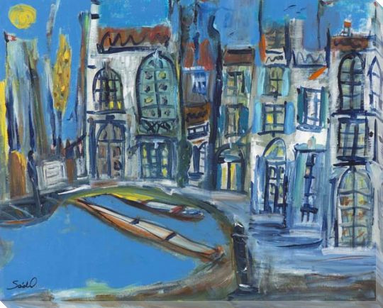 Moonlight In Provence Wrapped Canvas Giclee Art Print Wall Art