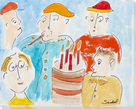 Birthday Party Wrapped Canvas Giclee Art Print Wall Art