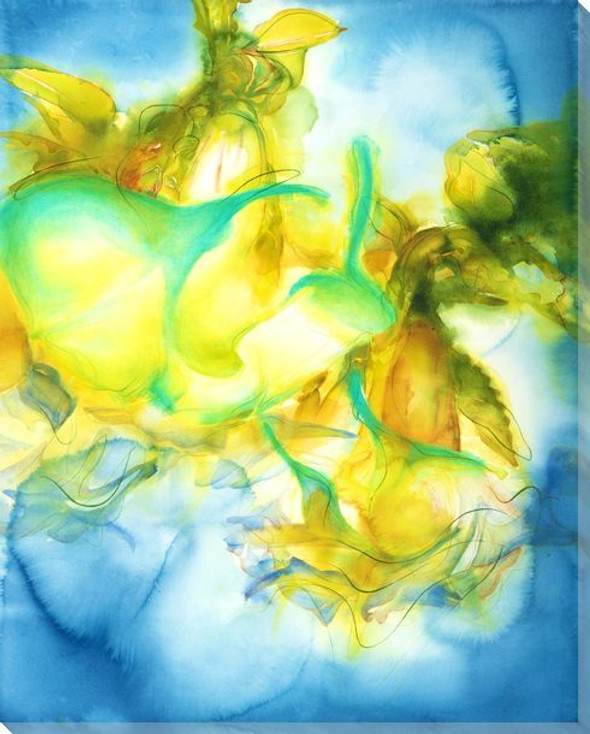 Angel Trumpet Flower Wrapped Canvas Giclee Art Print Wall Art