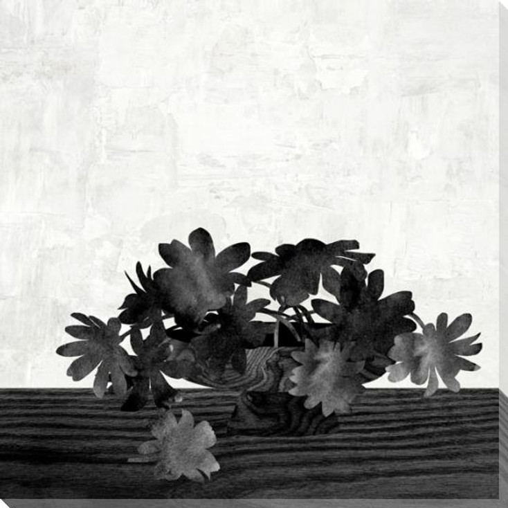 Black & White Still Life 1 Flowers Wrapped Canvas Giclee Art Print Wall Art