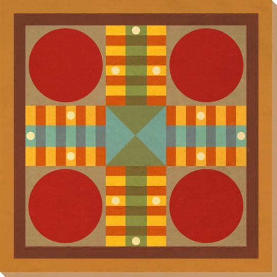 Game Boards 5 Parcheesi Wrapped Canvas Giclee Art Print Wall Art