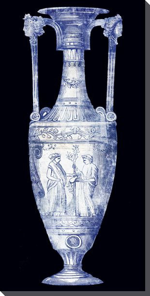 Blue and White Cerulean Vase 2 Wrapped Canvas Giclee Art Print Wall Art