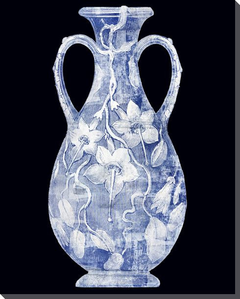 Cerulean Vase 8 Wrapped Canvas Giclee Art Print Wall Art