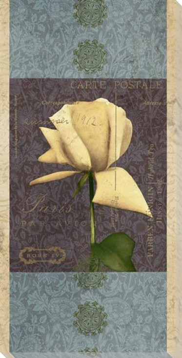 Carte Postale Roses 3 Wrapped Canvas Giclee Art Print Wall Art