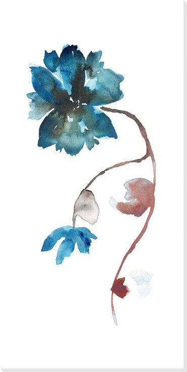 Floral Watercolor Flower I Wrapped Canvas Giclee Print Wall Art
