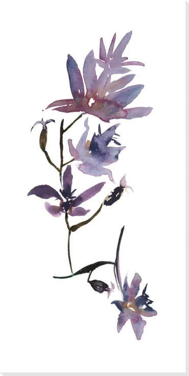 Floral Watercolor Flower IV Wrapped Canvas Giclee Print Wall Art