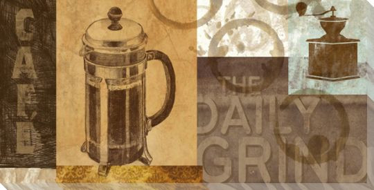 The Daily Grind Coffee Wrapped Canvas Giclee Print Wall Art