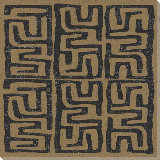 Kuba Play III Brown Wrapped Canvas Giclee Art Print Wall Art