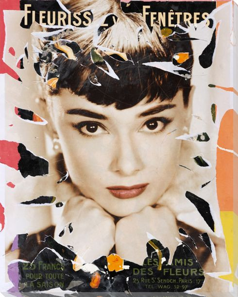 Des Fleur Audrey Hepburn Wrapped Canvas Giclee Art Print Wall Art