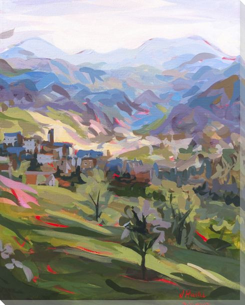 Italian Hillside Wrapped Canvas Giclee Art Print Wall Art