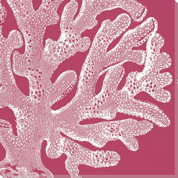 Saturated Coral Pink Wrapped Canvas Giclee Art Print Wall Art